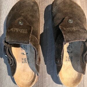 Birkenstock Brown Mules with Suede Upper